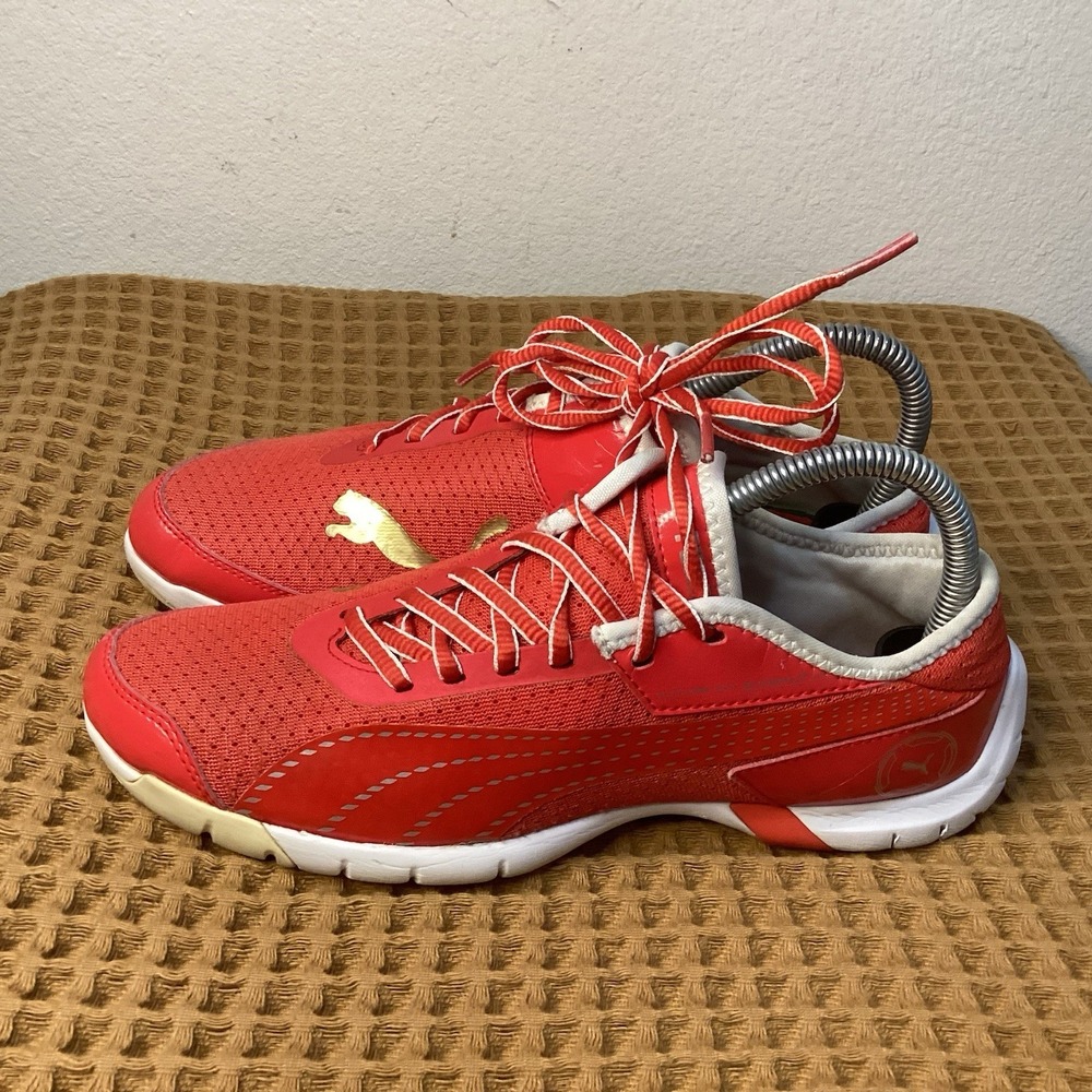 Puma Speed Cat Women's Sz 8 Red White Low Profile Mesh Sneakers Y2k Style